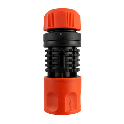 Quick-connect tap adapter, orange top with barbed black connector