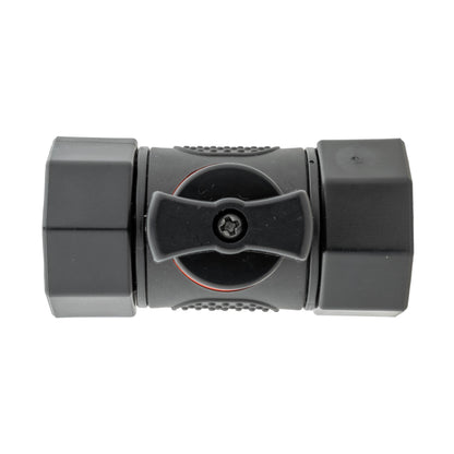 IBC 2 inch S60X6 cap with inline BSPF valve, central cross-screw and ports