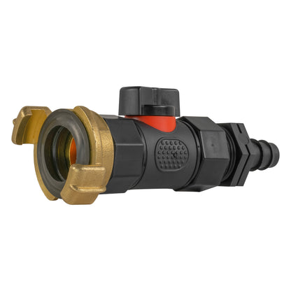 16mm gerades Ventil mit Messing-Gegenstück, schwarzem Gehäuse und rot markierter Anzeige