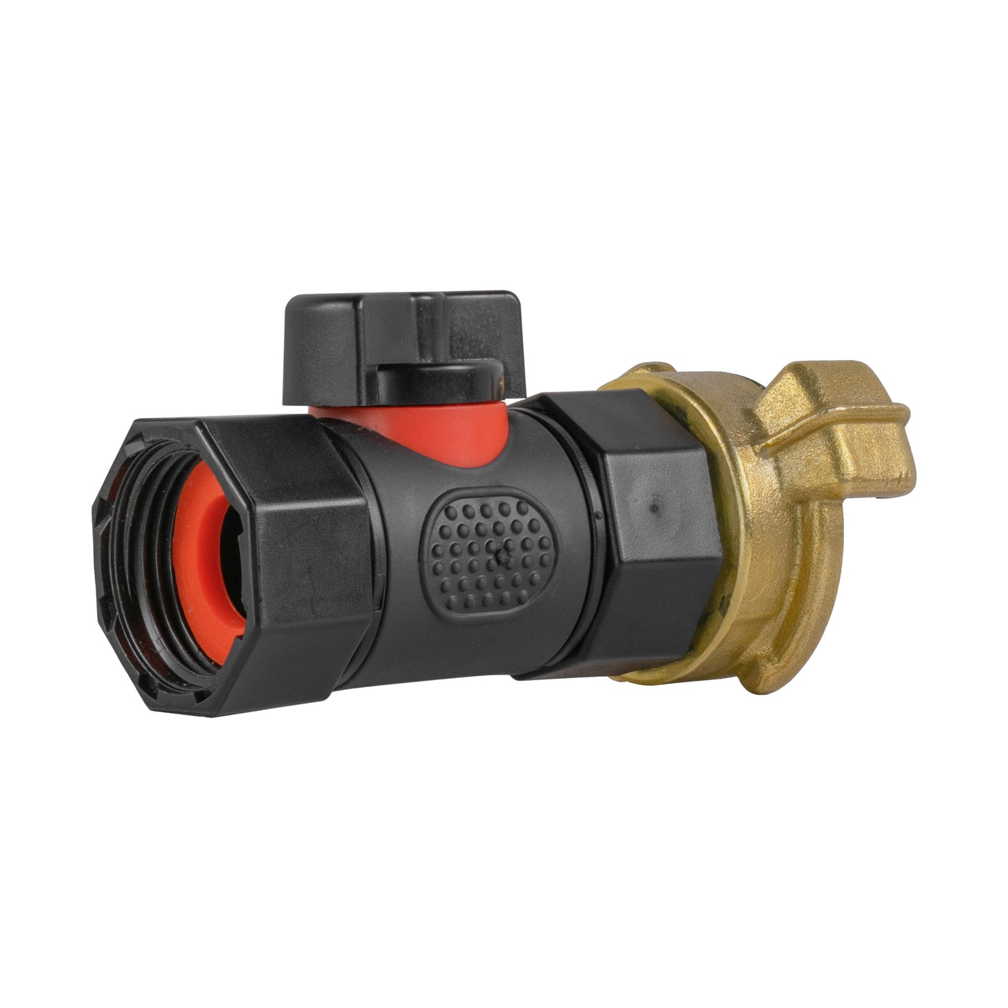 Type Connector-Ventil mit offenem Gewindeanschluss, schwarzer Körper, Messingfitting