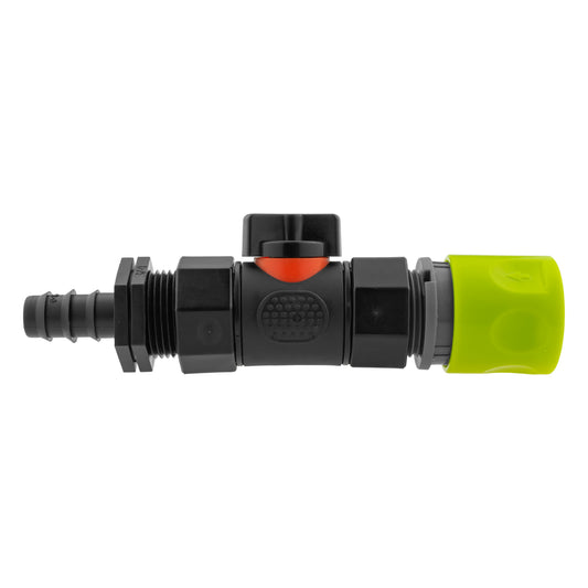 Lime Schlauchverbinder mit Inline-BSPF-Ventil, gerader 16-mm Schlauchtülle