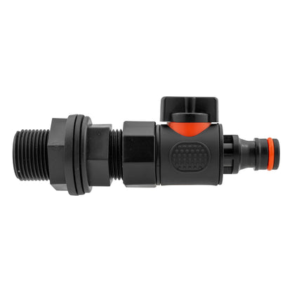 3/4" BSP quick-connect male valve adapter with orange release ring