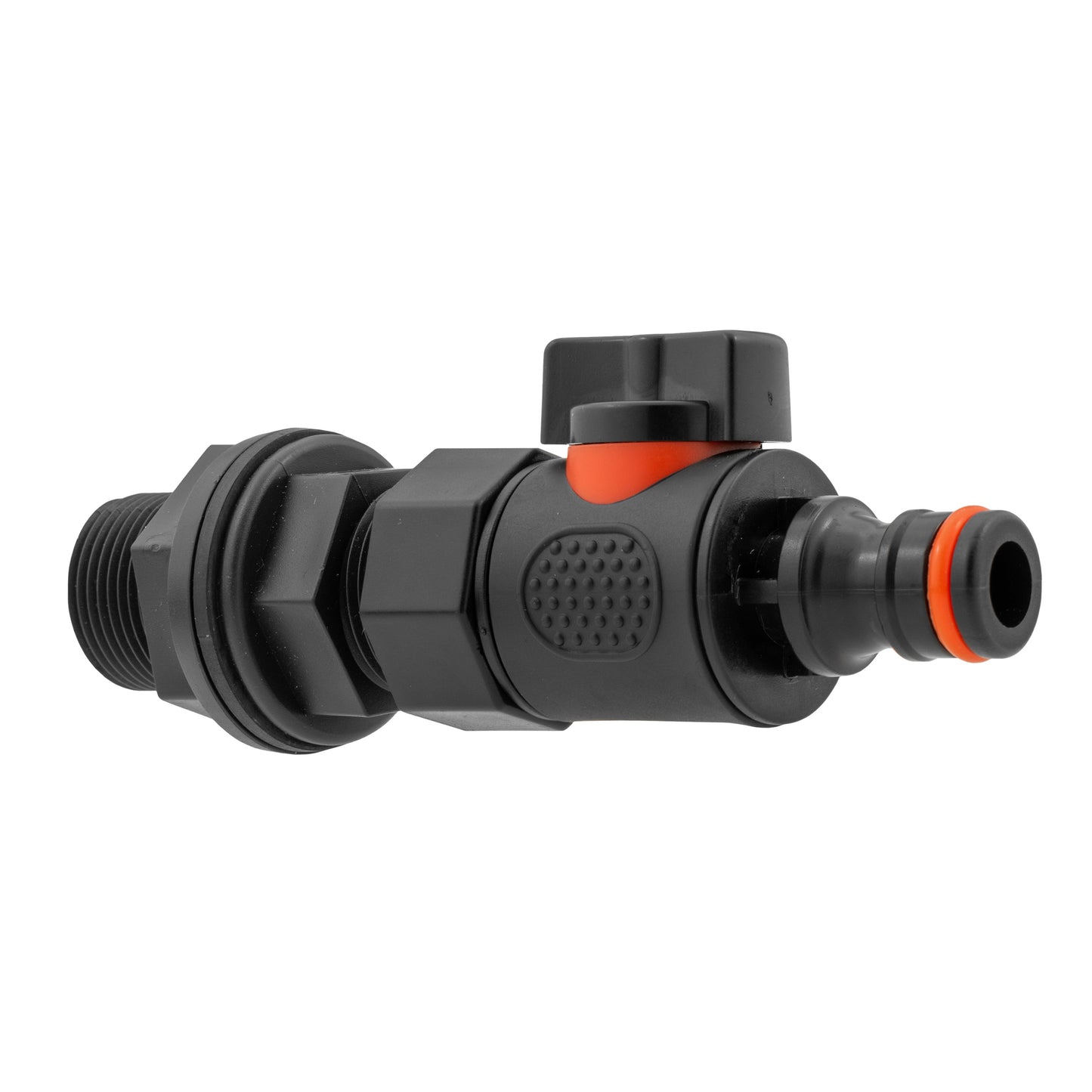 3/4" BSP connector with push-style quick-connect mechanism and orange sealing ring
