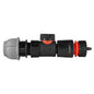 20mm MDPE straight quick-connect valve with BSPF and 4mm hose barb, black/grey