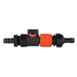 16mm barbed straight BSPF quick-connect valve and hose connector, black with orange lock ring