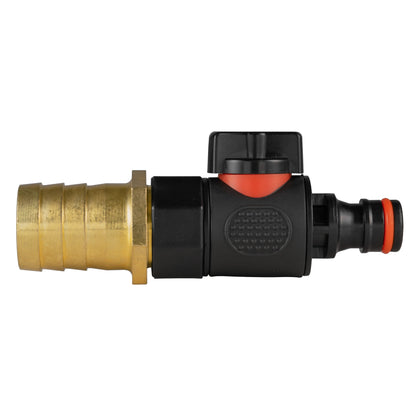25mm brass barb male quick-connect valve with BSPF thread and orange release ring