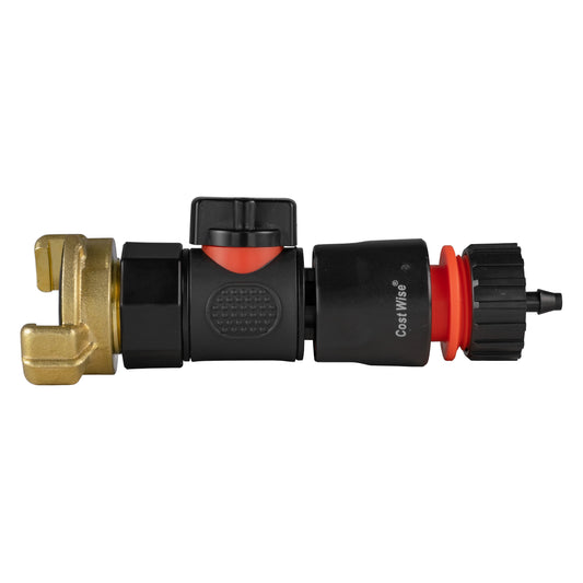 Geka Type connector with quick-connect valve, black body and red ring