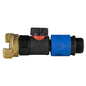 3/4" BSPM Geka Type connector with quick-connect valve, black housing and blue connector