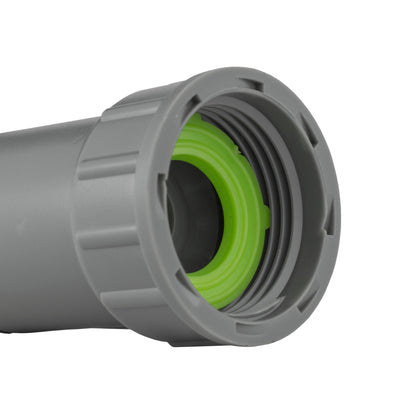 Drain valve opening view: grey housing with lime seal rings inside