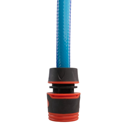 Black and orange quick-connect hose fitting with exposed connector mouth and seal