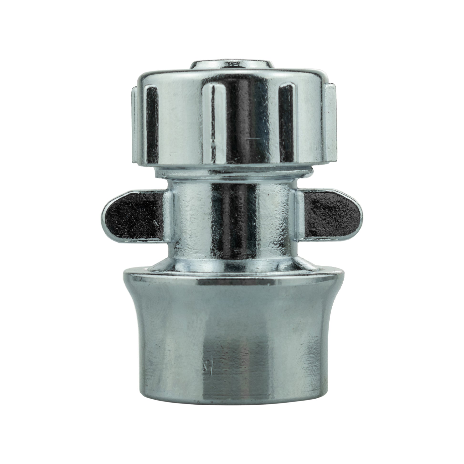 Female hose connector 1/2 in, zinc chrome, snap-clip coupling body