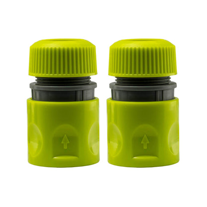 Pair of green MDPE connector caps for 20mm wall flange kit