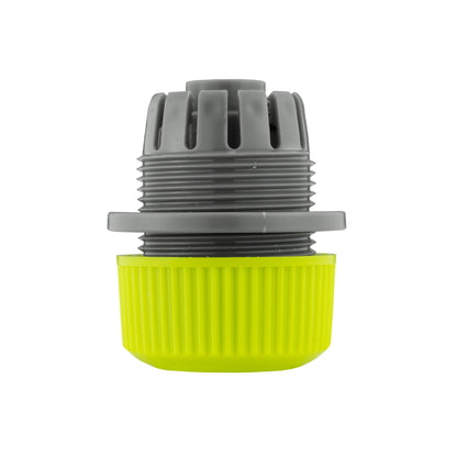 Hose Mender 1/2" Lime coupler with gray threaded insert and lime ribbed housing