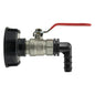 IBC 2" S60X6 cap with lever valve and 16mm barbed elbow, black outlet connector
