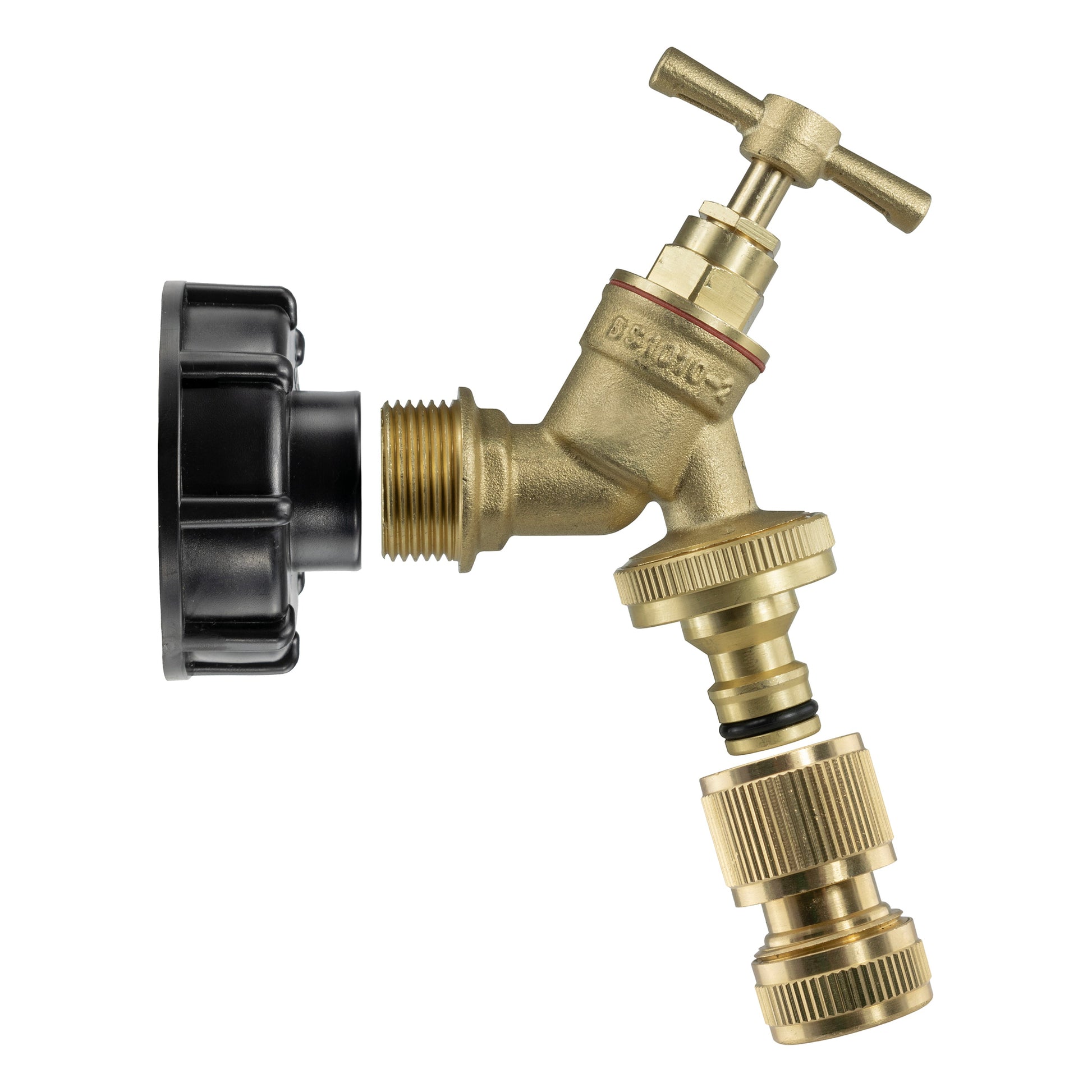 Best4Trade-Retail IBC 2” S60X6 cap with brass quick-connect tap and hose connector
