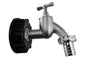 Nickel-plated bib tap cap, 2" S60X6 thread, 3/4" barb outlet, with handle