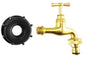 2 inch S60X6 quick-connect tap cap with polished brass fitting and black seal