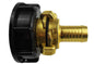 IBC 2” S60X6 cap with Geka Type F fittings, brass barb hose connector