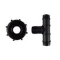 IBC 2" S60X6 cap with 19mm barbed tee fitting, black plastic