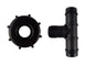 IBC cap with barbed tee and S60x6 thread, 25mm barb outlet, black plastic fitting