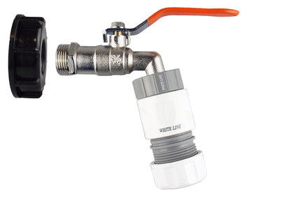 IBC-2" S60x6 Kappe mit Hebel-Tap, seitlicher Schlauchanschluss