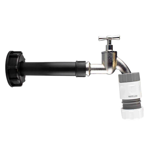 IBC 2" S60x6 cap set with water filter bib tap and Max Flo hose connectors
