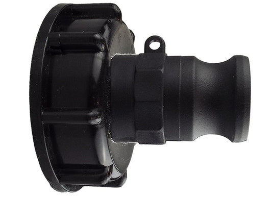 Black IBC camlock cap, S60x6, 3/4" Type F