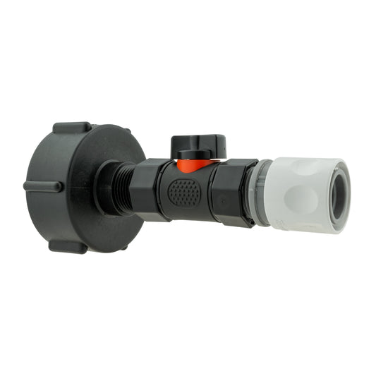 IBC 2" cap with inline valve, S60X6 thread and 3/4" BSPM female hose connector