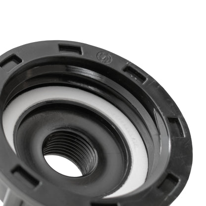 Close-up of IBC cap insert with internal thread and circular opening
