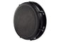 Black IBC tank blanking lid, textured cover with mounting clips and side tabs