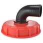 IBC 6-inch cap kit with black 50mm barbed 90° elbow connector, red base