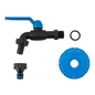 RAVEN S60x6 1/2" barb valve set: black fittings, blue handle, seal