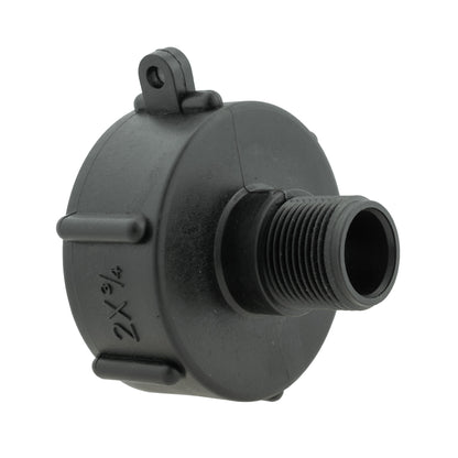 IBC cap opening with internal seal area and external threads, black plastic