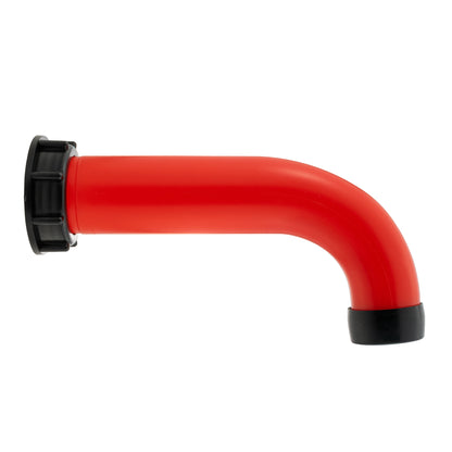 Red IBC angle 2 in with S60X6 thread connection and black clamp ring