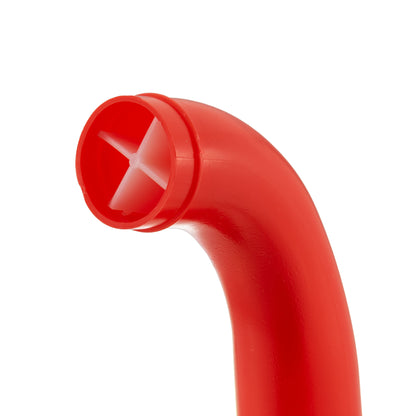 Red IBC angle end cap with cross-shaped internal support