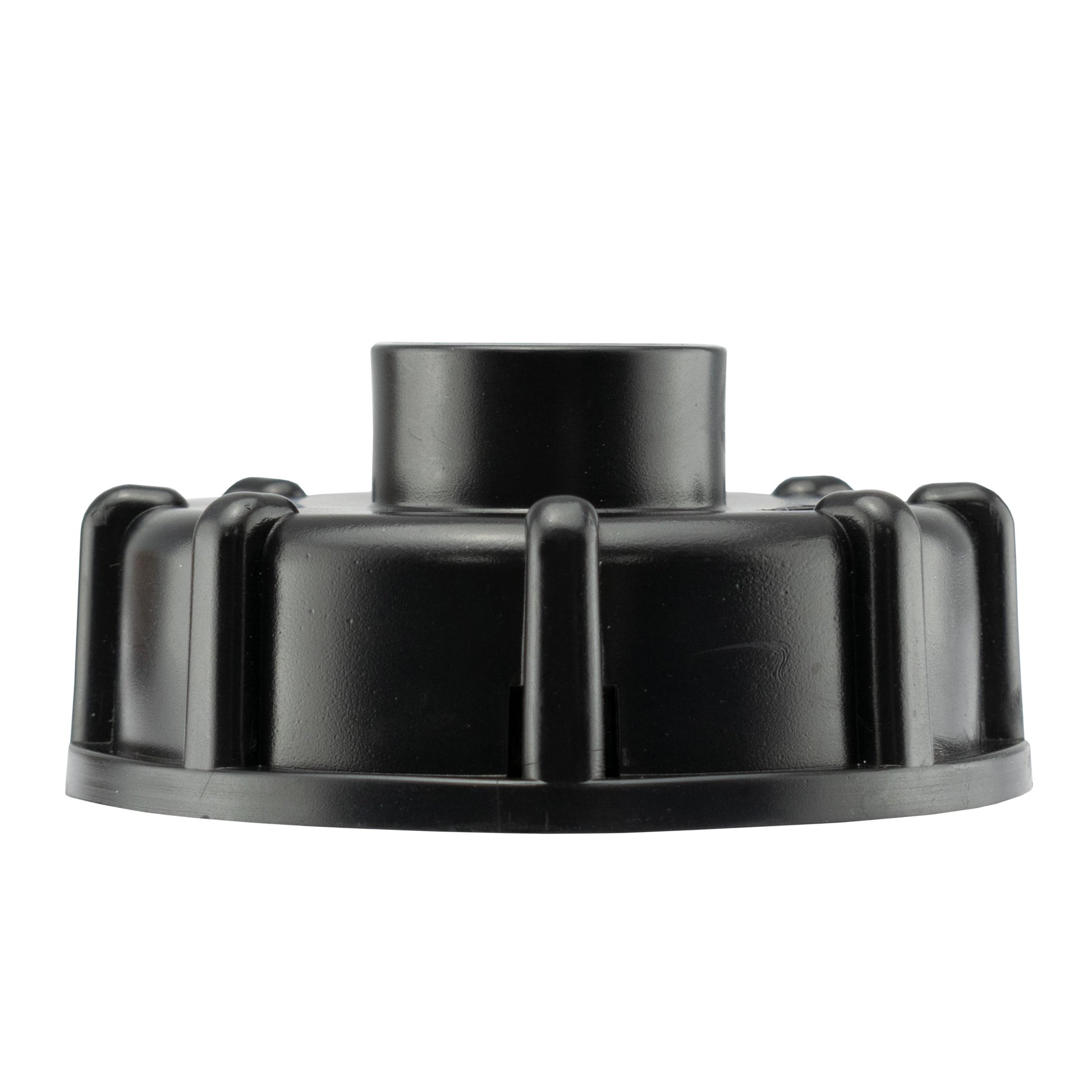 Valve top with black housing and raised handle, gray rim