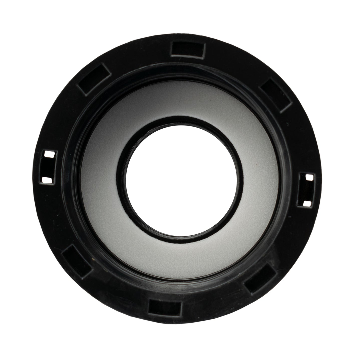 S60X6 Deckel Rückseite mit rundem Einsatz und Rastlaschen