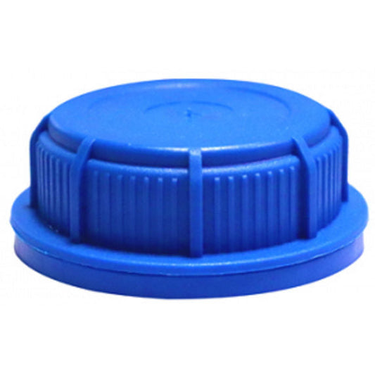 Blue Jerry can cap with ribbed grip and central seam, S60X6