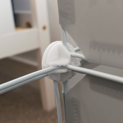 White half-snap connector ball clip for Kitty Cubby bars