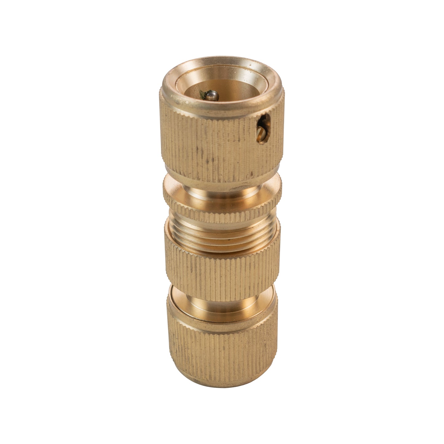 Brass quick connector plug with latch ball inside and threaded connection base