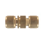 Brass threaded quick connector set, male-to-female coupler with ridged grip ends