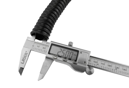 Corrugated pipe 1 inch (25mm) measured with caliper for diameter