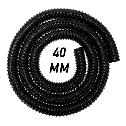 40 mm marked on 1.5" corrugated pipe coil, black