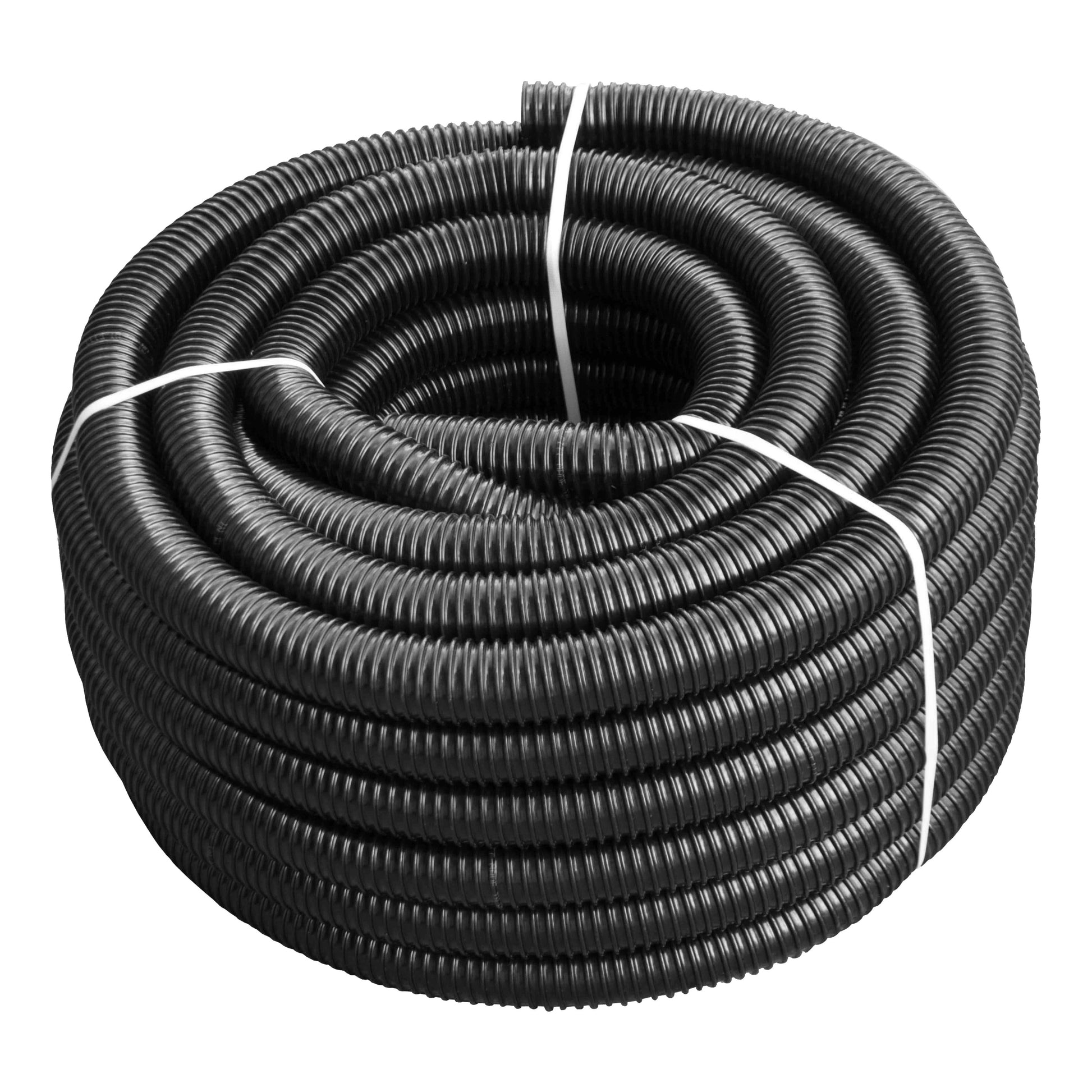 Coiled black corrugated pipe, 1.5" (40mm) size