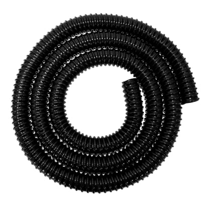 Corrugated pipe 2 in (50 mm) black coil, looped tubing in tight roll