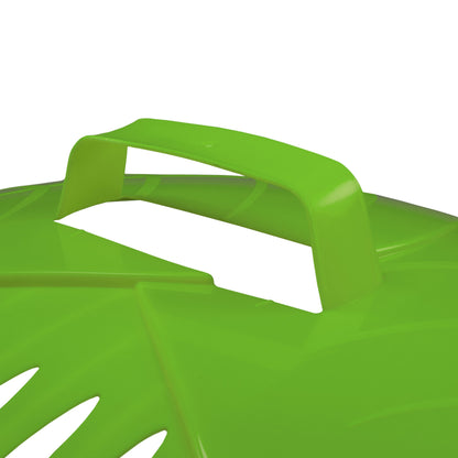 Green leaf grab scoop, close-up of top handle for lifting