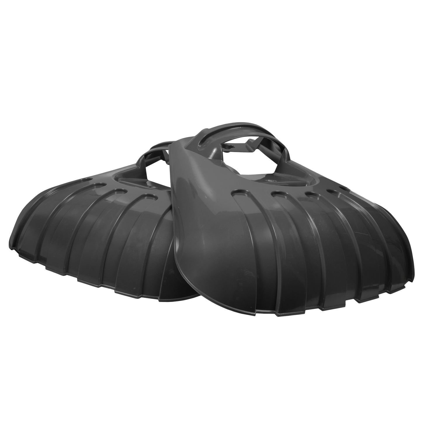 Grosse Laubschaufel Dark Gray, zusammengeklappte Schalen mit Griffen für sicheren Halt