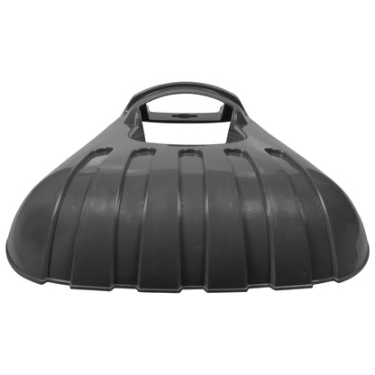 Grosse Laubschaufel Dark Gray, Unterseite/Trichterform mit Rippen für bessere Aufnahme