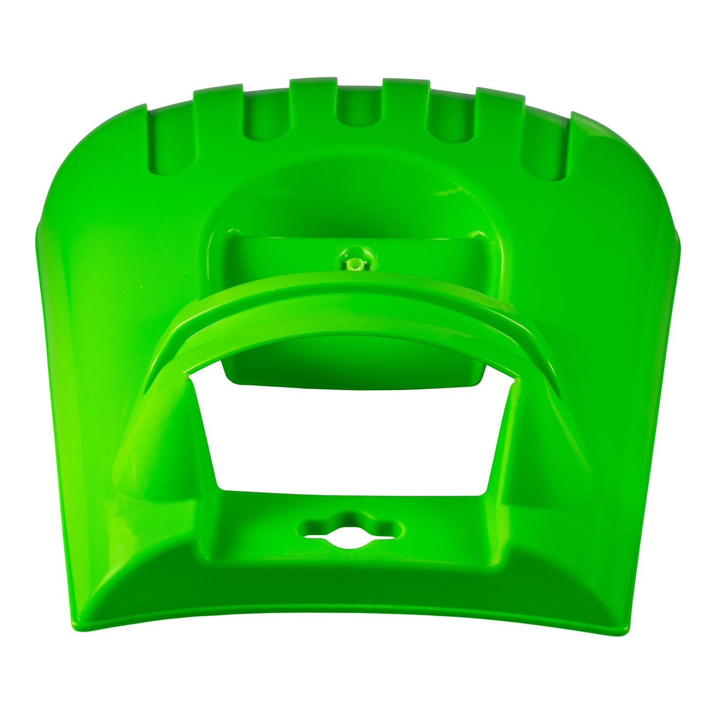 Green leaf grab scoop top with carrying handle cutout and molded latch points