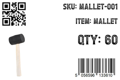 Rubber mallet barcode label, QTY: 50